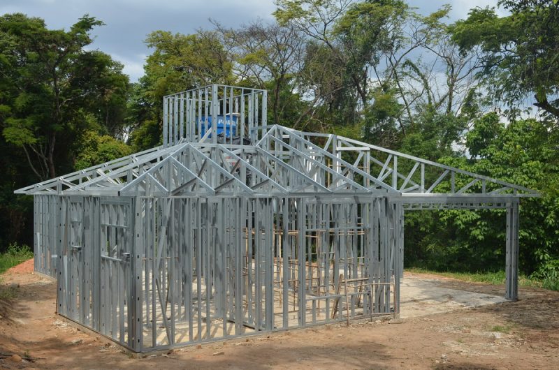 Estrutura da construção em steel frame